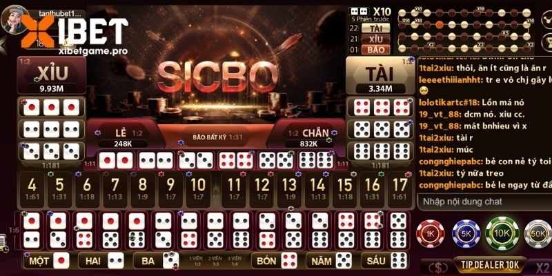 Các loại hình đặt cược phổ biến trong Sicbo XIBET